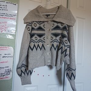 Who What Wear Women's Sweater Multicolor Botton UP  SZ L